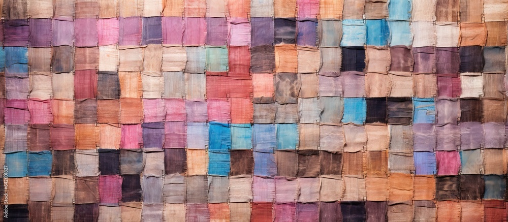 Poster Mockup of a hand woven rug made from recycled material with a rustic texture and space for text