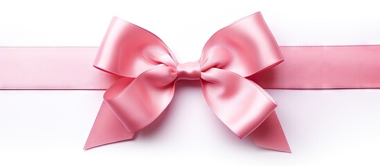 Pink bow isolated on white
