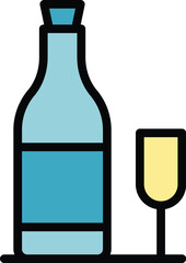 Wine glass icon outline vector. Laptop design. Small coffee color flat