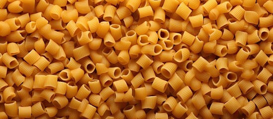 Texture background of small square pasta uncooked pile of quadrucci pasta pattern of flat dry macaroni wheat maltagliati mockup with space for text top view of raw square pasta