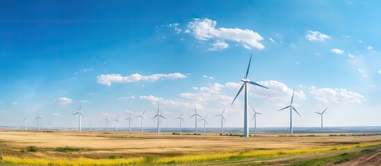 Wind turbines generating electricity near Kherson