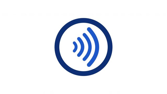 Near Field Communication sign animation on white background