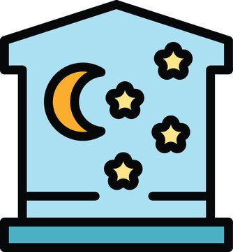 recommend clip art: House insomnia icon outline vector. Sleep disorder. Bed person color flat