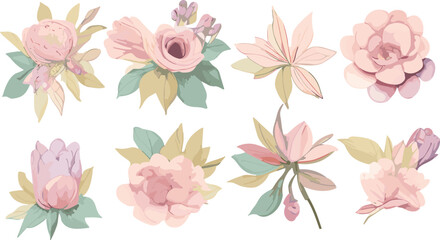 Sweet Flower Branch: Delicate Floral Illustrations for Your Creative Projects