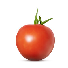 Tomato isolated on white background top view