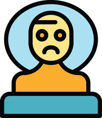 Man insomnia icon outline vector. Sleep person. Stress time color flat