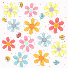 Fototapeta na wymiar gentle background with flowers vector illustration