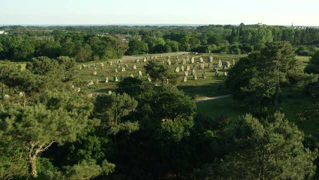 plan a&eacute;rien des menhirs de Carnac