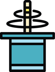 Top fun icon outline vector. Wand show. Rabbit bunny color flat