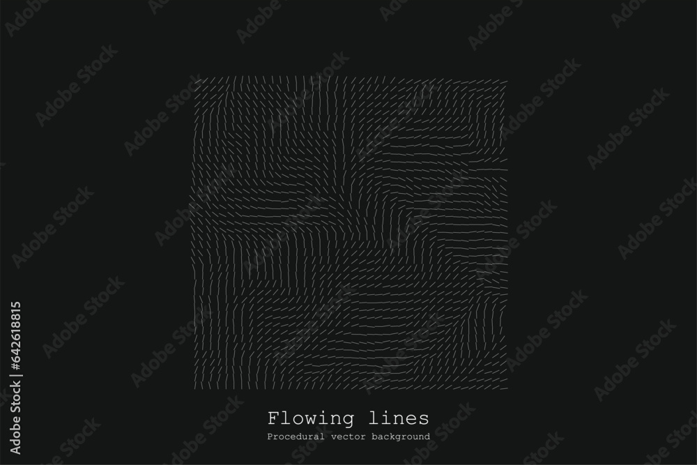 Poster abstract line matrix pattern. noise flow dynamic.