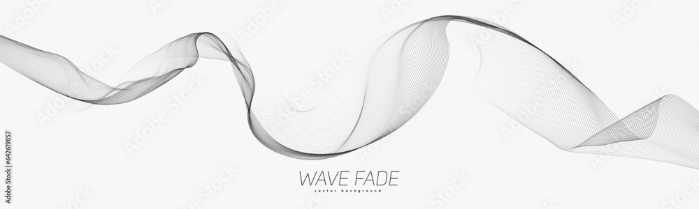 Poster abstract background with faded line waves. warped waveform.