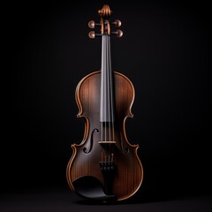 Fototapeta premium Traditional Violin Musical Instrument Photorealistic Square Illustration. Melody and Rhythm. Ai Generated Trendy Illustration with Professional Expressive Violin Musical Instrument.