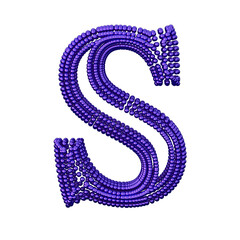 Symbol of small dark purple spheres. letter s