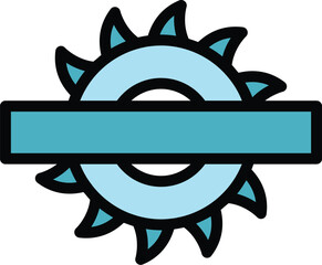 Circular saw icon outline vector. Wooden install. Process industry color flat