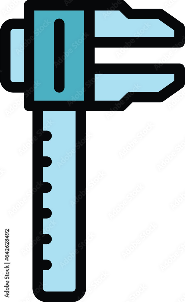 Aufkleber measurement tool icon outline vector. work maker. making process color flat