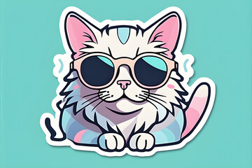 Obraz premium sunglasses cat . generative AI