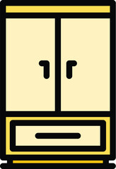 Wardrobe icon outline vector. Work factory. Process industry color flat