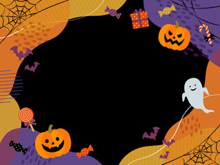 ハロウィンバナー_背景フレーム_ベクターイラスト