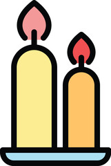 Wax candles icon outline vector. Making artist. Candle factory color flat