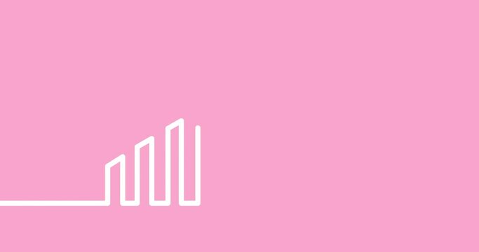 Business banner with an animated linear growth graph. Investment growth, success, growth chart background with copy space. 4K resolution scientific mathematical motion design.