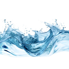 Water flowing horizontally isolated with a white background. Generative ai. 