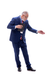 Obraz premium Old criminologist isolated on white