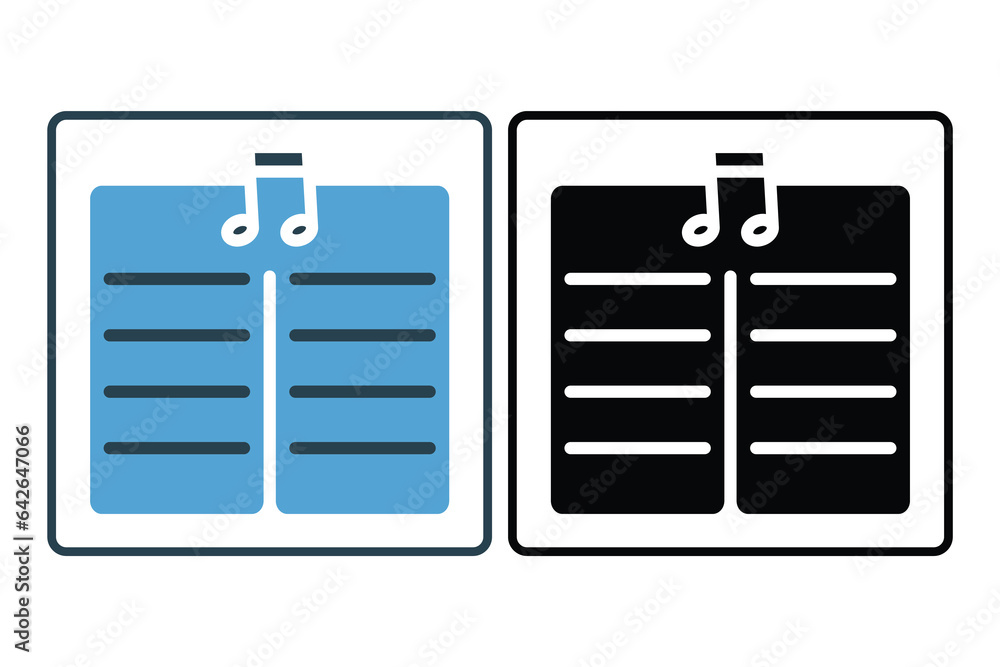Poster book music notes icon. icon related to multimedia and entertainment. suitable for web site design, a
