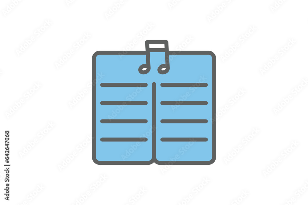 Poster book music notes icon. icon related to multimedia and entertainment. suitable for web site design, a