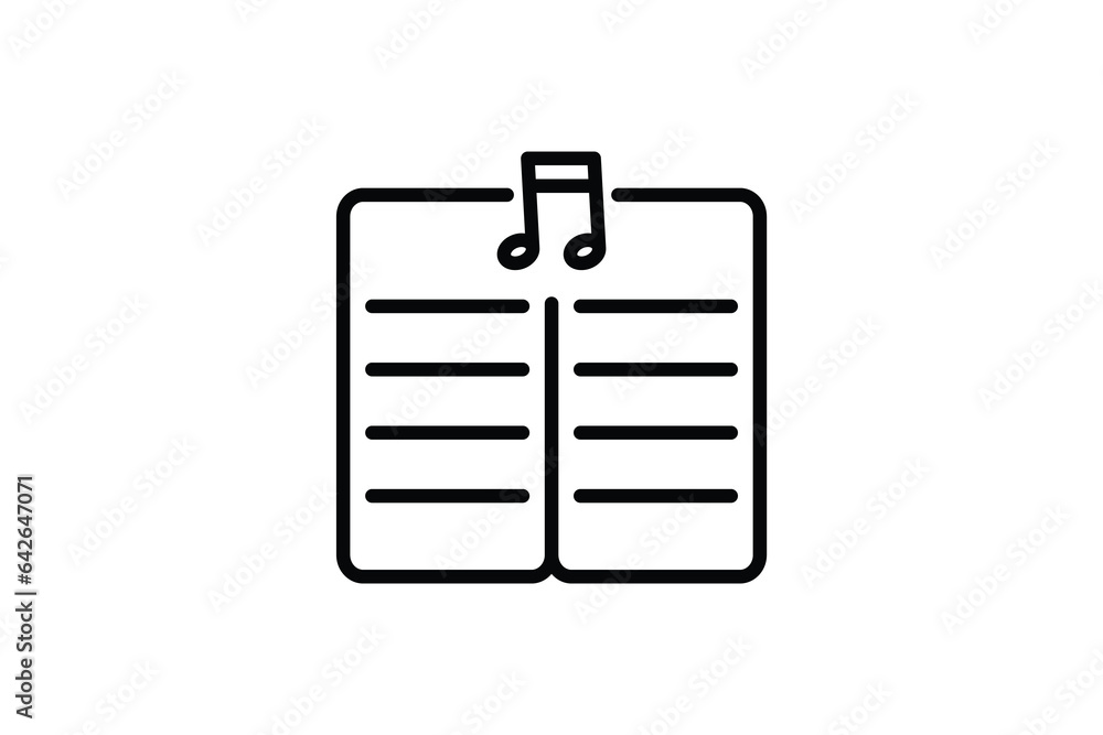 Poster book music notes icon. icon related to multimedia and entertainment. suitable for web site design, a