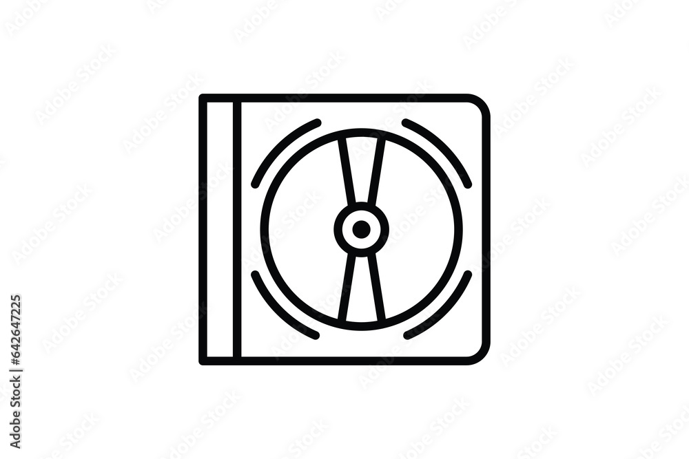 Aufkleber dvd icon. icon related to multimedia and entertainment. suitable for web site design, app, user inte