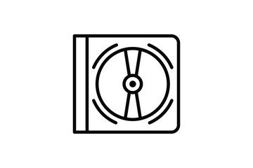 DVD Icon. Icon related to multimedia and entertainment. suitable for web site design, app, user interfaces. line icon style. Simple vector design editable