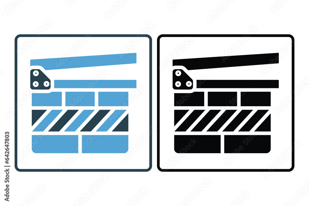 Poster clapperboard icon. icon related to multimedia and entertainment. suitable for web site design, app, 