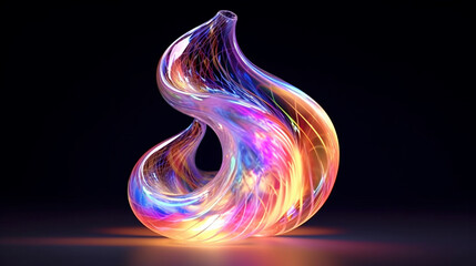 Klein bottle colorful light topology math projective plane picture Ai generated art