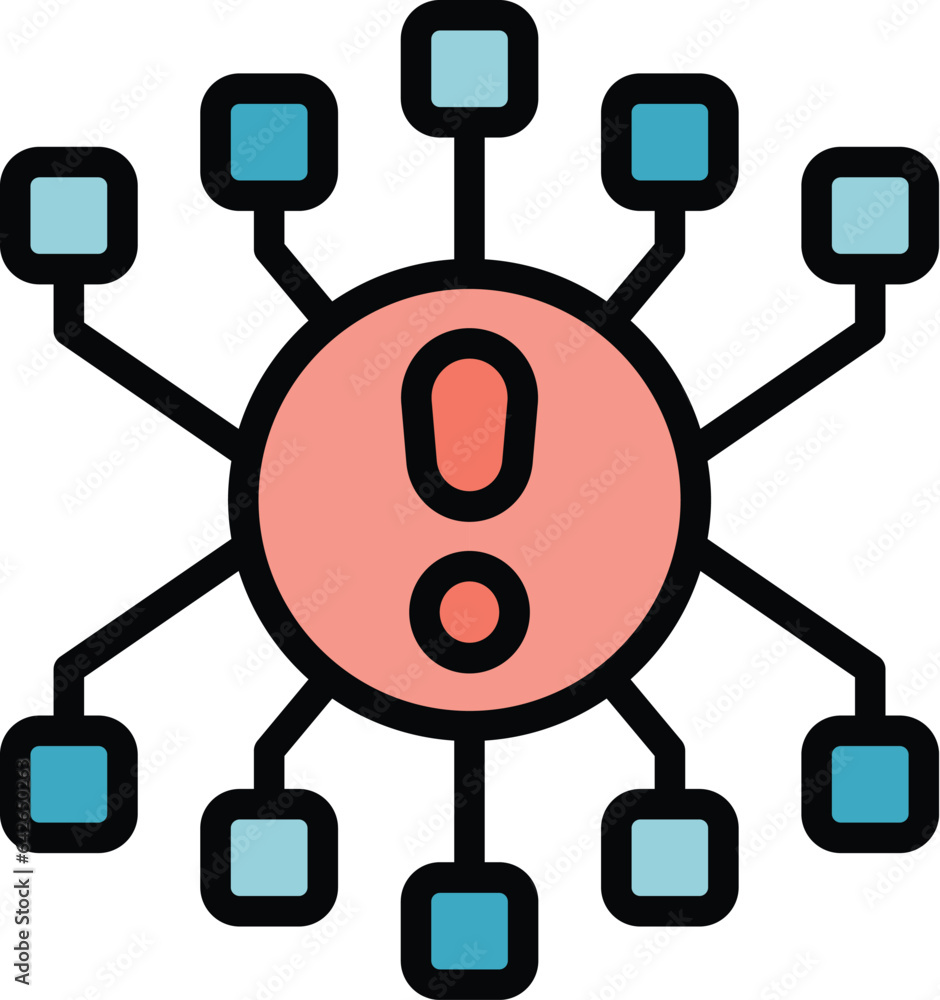 Poster lost connection icon outline vector. internet error. computer oops color flat
