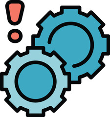 Gear error icon outline vector. Lost connection. Socket site color flat