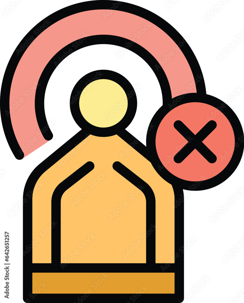 Poster signal error icon outline vector. lost connection. internet connect color flat