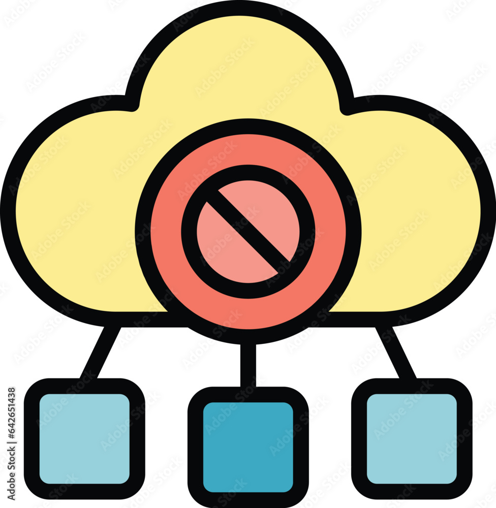Aufkleber cloud page icon outline vector. internet lost. connect socket color flat