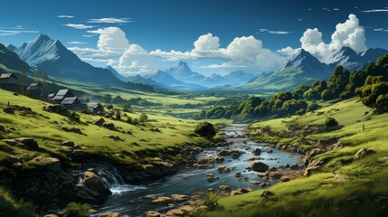 Captivating Vistas: Majestic Mountains, Serene Lakes, and Breathtaking Landscapes in Nature's Playground, generative AI