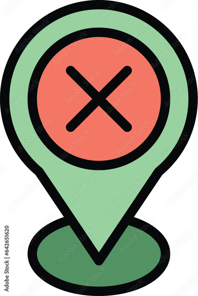 Poster internet location icon outline vector. lost connection. socket site color flat