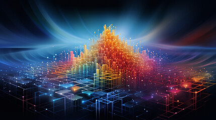 Fototapeta premium AI-Driven Cybersecurity, Next-Gen Network Management, and Cloud Data Center Abstract Concept
