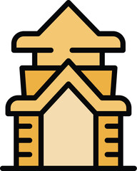 Myanmar icon outline vector. National day. Culture day color flat