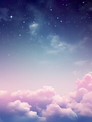 Cosmic-inspired background layout with clouds and more.