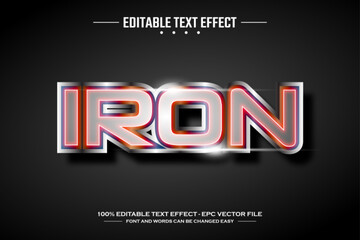 Iron 3D editable text effect template