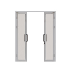 Double Framed Glass Door 3D Render Illustration Element 05