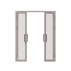 Double Framed Glass Door 3D Render Illustration Element 06