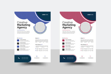 Corporate creative colorful business flyer template design set,  modern business flyer template, abstract business flyer and creative design, Multipurpose Flyer Layout with Red Accent.