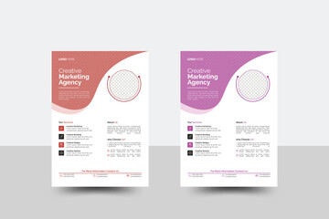 Corporate creative colorful business flyer template design set,  modern business flyer template, abstract business flyer and creative design, Multipurpose Flyer Layout with Red Accent.