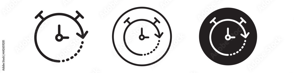 Poster time vector icon. office watch clock with minute hour dial symbol. vector set of stopwatch counter. 