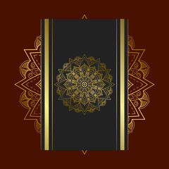 Red luxury background, with gold mandala ornament