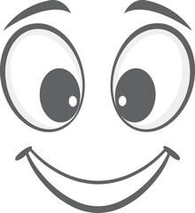 Grinning face. Comic expression. Happy cartoon emotion